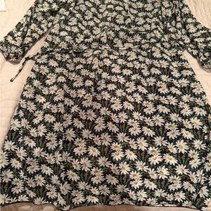 Floral Black and White Dress